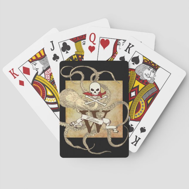 Jolly Roger Monogram Initial Casinokort (Baksidan)