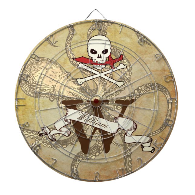 Jolly Roger Monogram Initial Dartboard Darttavla (Framsidan)
