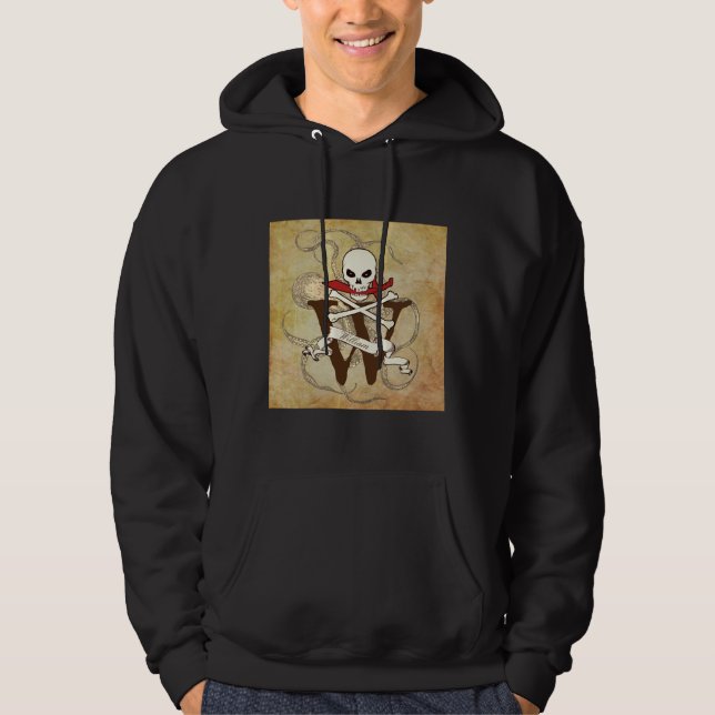 Jolly Roger Monogram Initial Hoodie (Framsida)