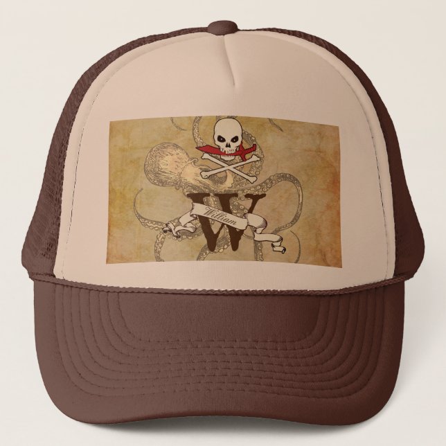 Jolly Roger Monogram Initial Keps (Framsida)