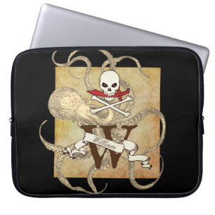 Jolly Roger Monogram Initial Laptop Fodral