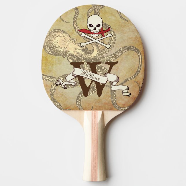 Jolly Roger Monogram Initial Ping Pong Paddle Pingisracket (Framsidan)