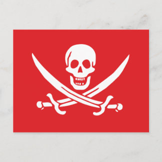 Jolly Roger of Calico Jack Rackham (RED) Vykort