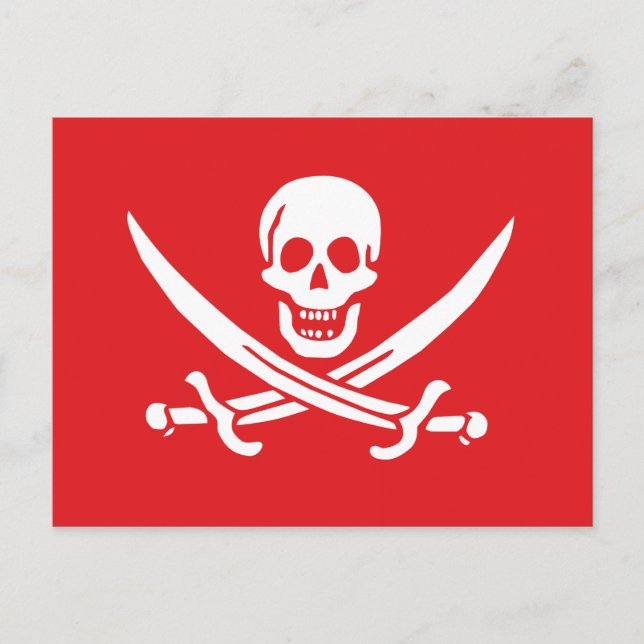 Jolly Roger of Calico Jack Rackham (RED) Vykort (Framsida)
