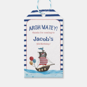 Jolly Roger Pirat Ahoy Matey Födelsedagsfest favör Presentetikett