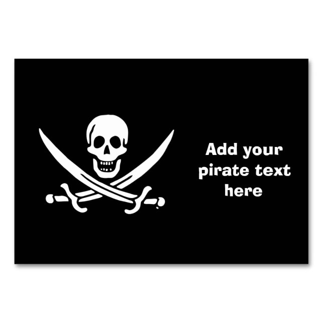 Jolly roger pirat flagga bordsnummer (Framsidan)