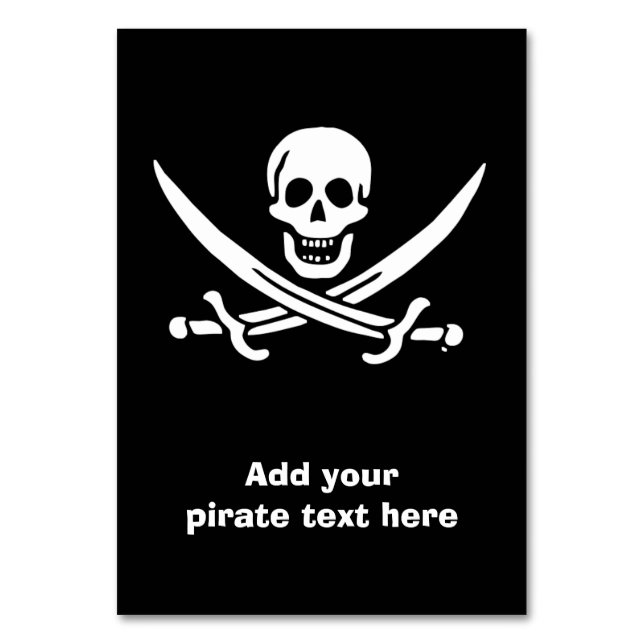 Jolly roger pirat flagga bordsnummer (Framsidan)