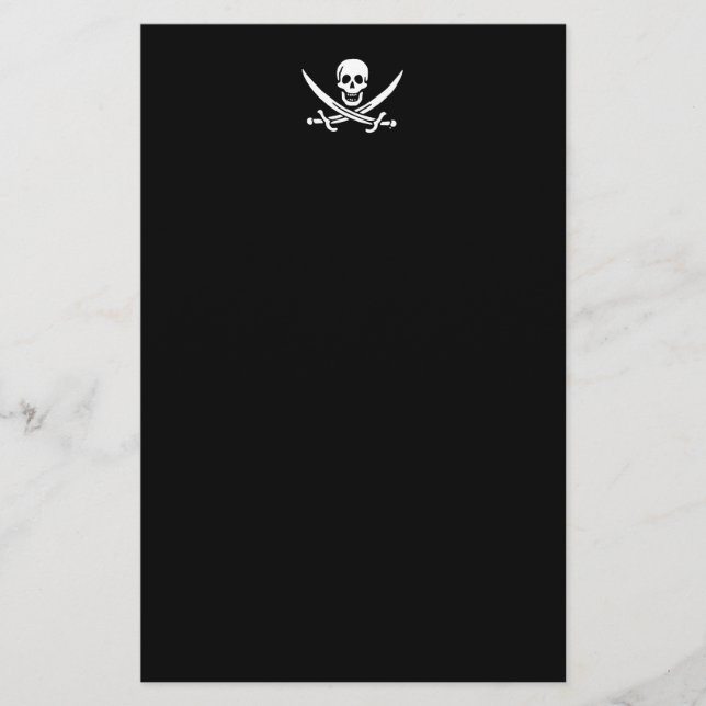 Jolly roger pirat flagga brevpapper (Framsida)