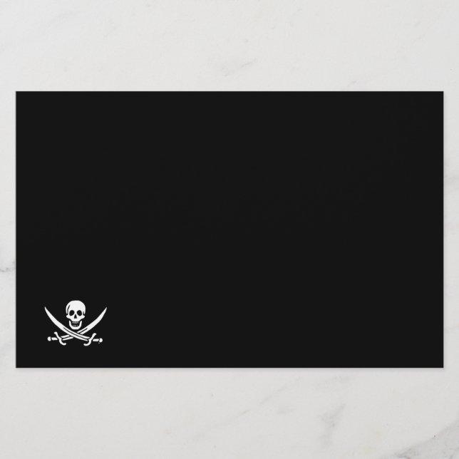 Jolly roger pirat flagga brevpapper (Framsida)