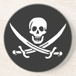 Jolly Roger Pirat Flagga Drink Underlägg Sandsten