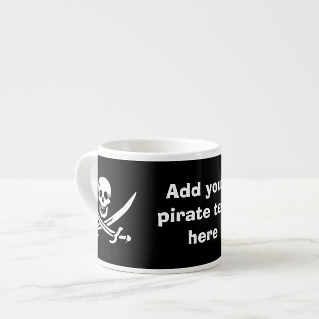 Jolly roger pirat flagga espressomugg (Framsida vänster)