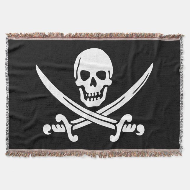 Jolly Roger Pirat Flagga Filt (Framsidan)
