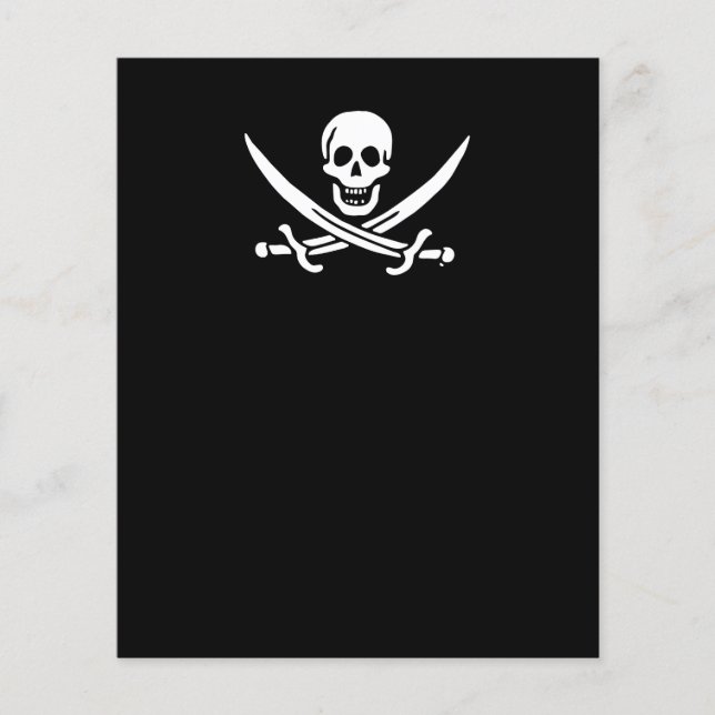 Jolly roger pirat flagga flygblad (Framsidan)