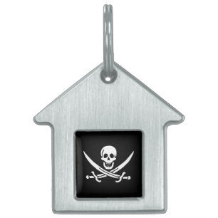 Jolly roger pirat flagga ID-bricka husdjur