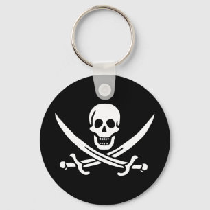 Jolly Roger Pirat Flagga Keychain Nyckelring