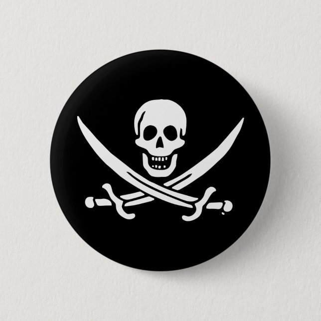Jolly roger pirat flagga knapp (Framsida)