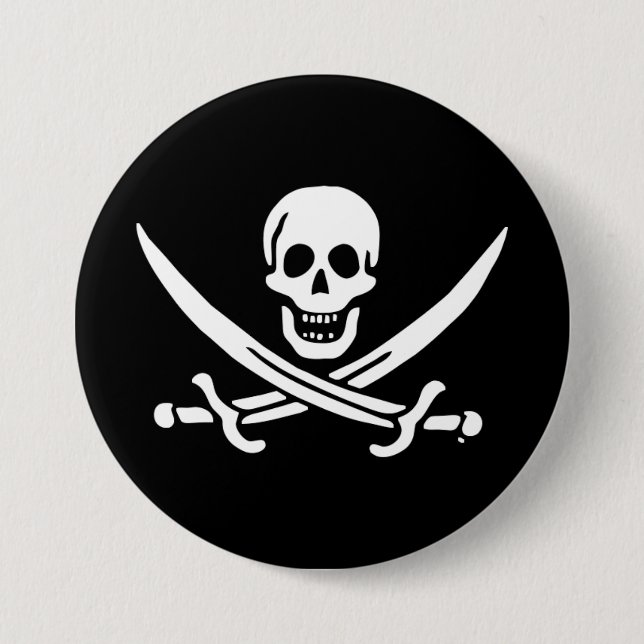 Jolly roger pirat flagga knapp (Framsida)