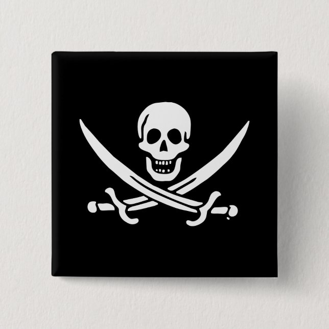 Jolly roger pirat flagga knapp (Framsida)
