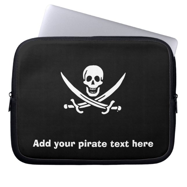 Jolly roger pirat flagga laptop fodral (Framsidan)