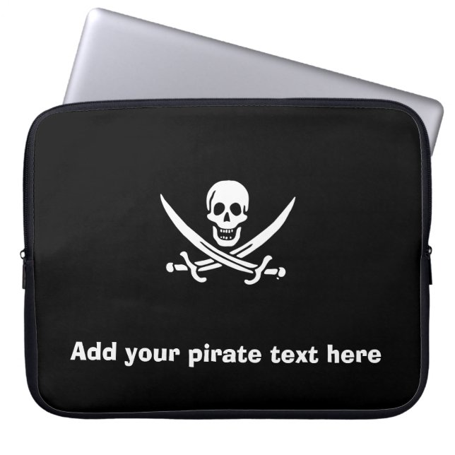 Jolly roger pirat flagga laptop sleeve (Framsidan)
