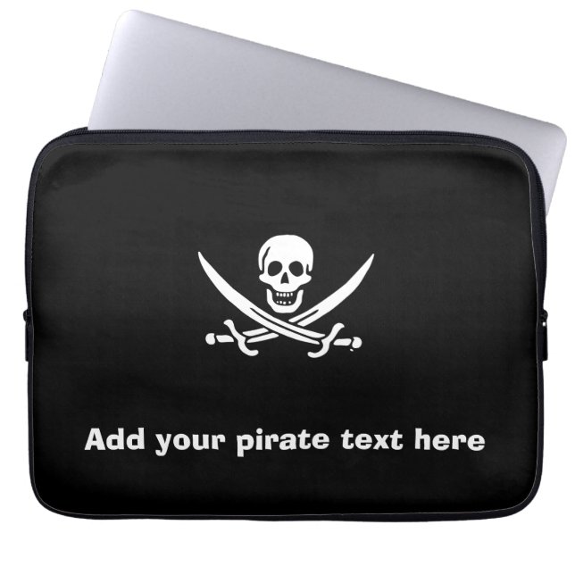 Jolly roger pirat flagga laptop sleeve (Framsidan)