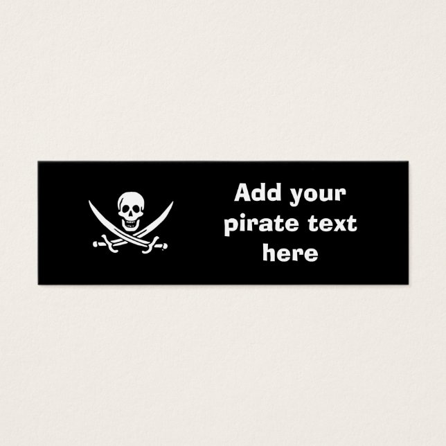 Jolly roger pirat flagga litet visitkort (Framsidan)