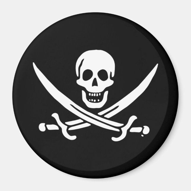 Jolly roger pirat flagga magnet (Framsidan)