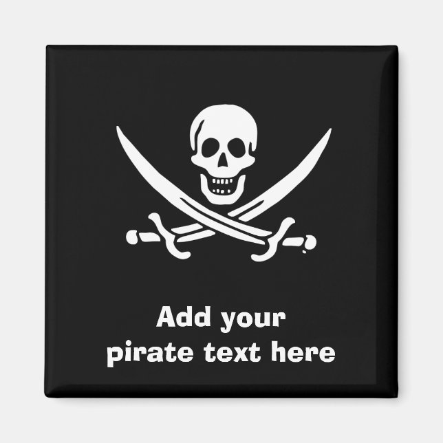Jolly roger pirat flagga magnet (Framsidan)