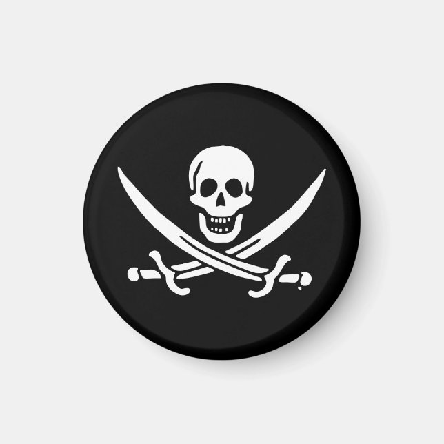 Jolly roger pirat flagga magnet (Framsidan)