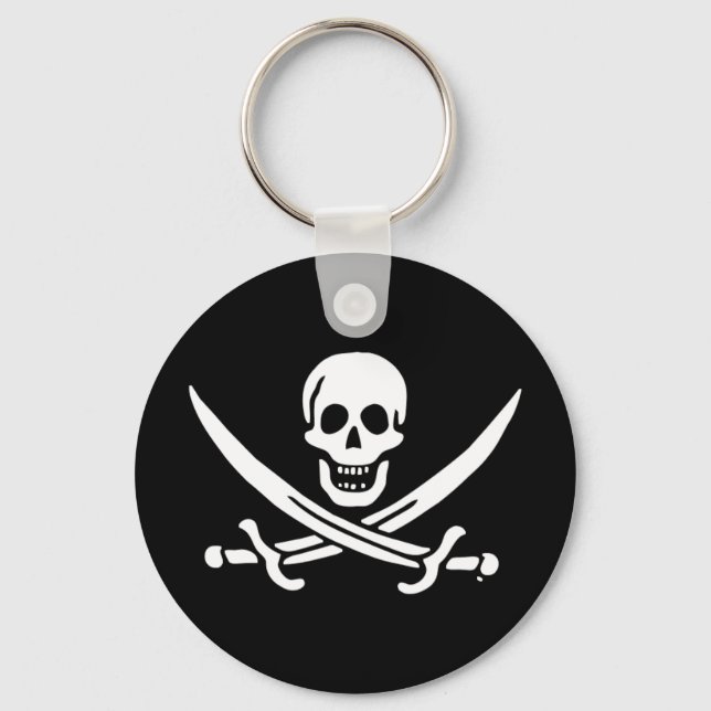 Jolly roger pirat flagga nyckelring (Framsida)