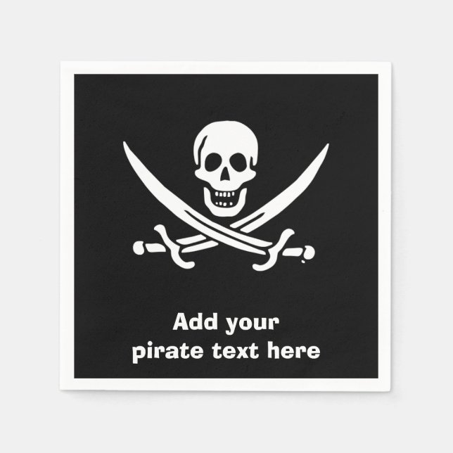 Jolly roger pirat flagga pappersservett (Framsidan)