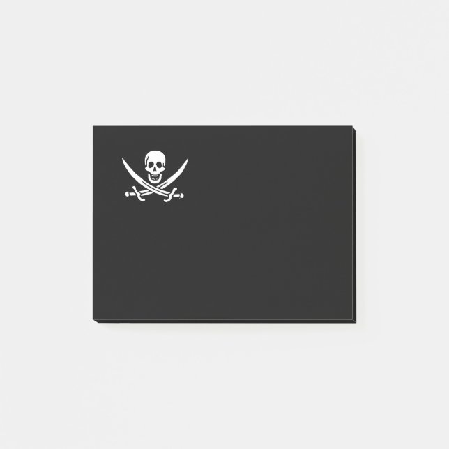 Jolly roger pirat flagga post-it block (Framsida)
