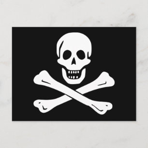 Jolly Roger Pirat Flagga Postcard Vykort