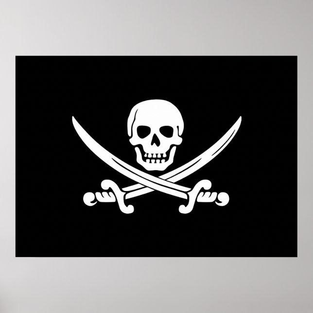 Jolly Roger Pirat Flagga Poster (Framsidan)