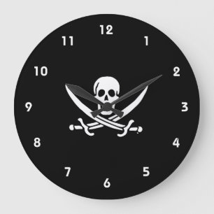 Jolly roger pirat flagga stor klocka