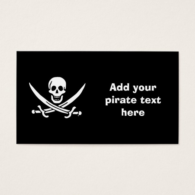 Jolly roger pirat flagga visitkort (Framsidan)