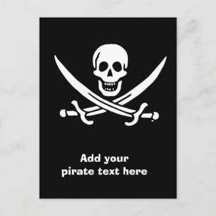 Jolly roger pirat flagga vykort