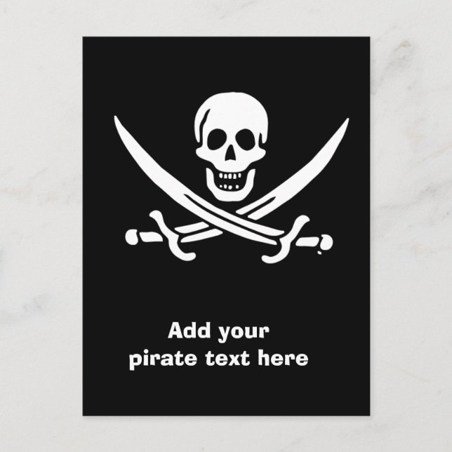 Jolly roger pirat flagga vykort (Framsida)