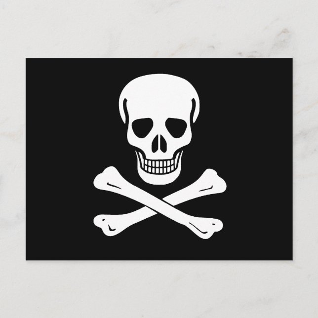 Jolly Roger Pirat Flagga Vykort (Framsida)