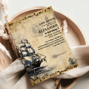 Jolly Roger Pirat Födelsedagsfest Inbjudningar