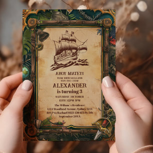 Jolly Roger Pirat Födelsedagsfest Inbjudningar