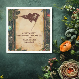 Jolly Roger Pirat Födelsedagsfest Pappersservett