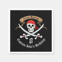 Jolly Roger Pirat Födelsedagsfest Pappersservett