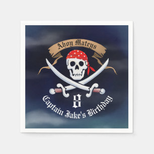 Jolly Roger Pirat Födelsedagsfest Pappersservett
