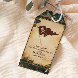 Jolly Roger Pirat Födelsedagsfest Presentetikett