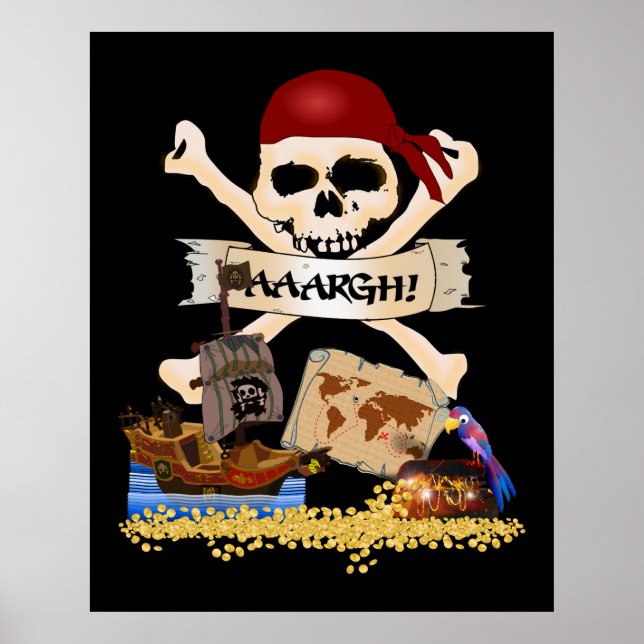 Jolly Roger, Pirat Frakt & Pirat Chest Poster (Framsidan)