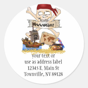 Jolly Roger, Pirat Frakt & Pirat Chest Runt Klistermärke