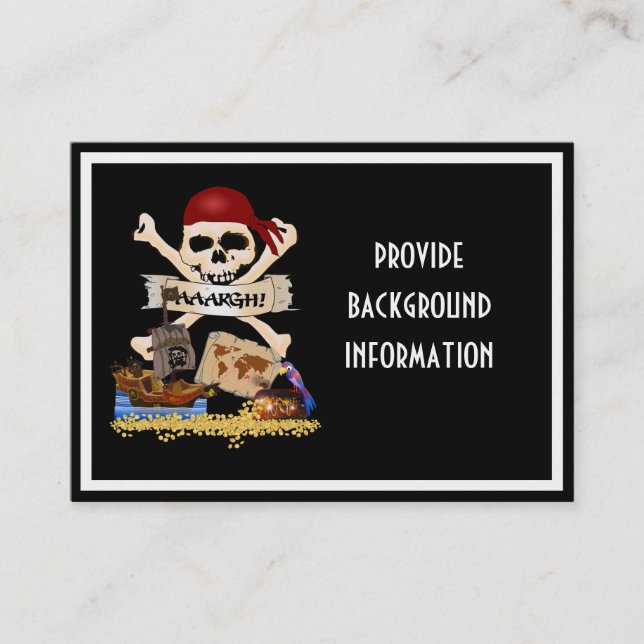 Jolly Roger, Pirat Frakt & Pirat Chest Visitkort (Framsida)
