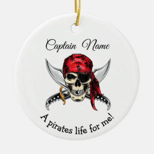 JOLLY ROGER Pirat Legend Julgransprydnad Keramik