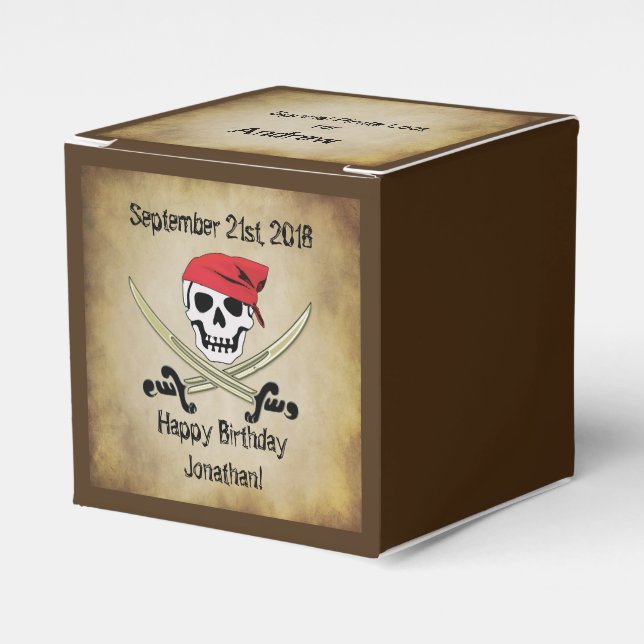 Jolly Roger Pirat Party Favor Box Presentaskar (Framsidan Sidan)